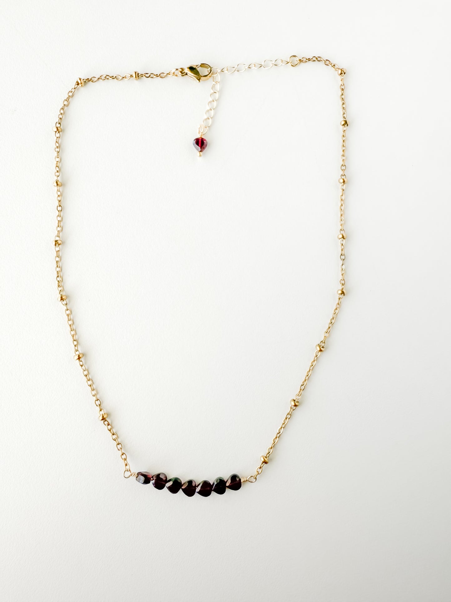 Vivienne | Garnet Bar Necklace