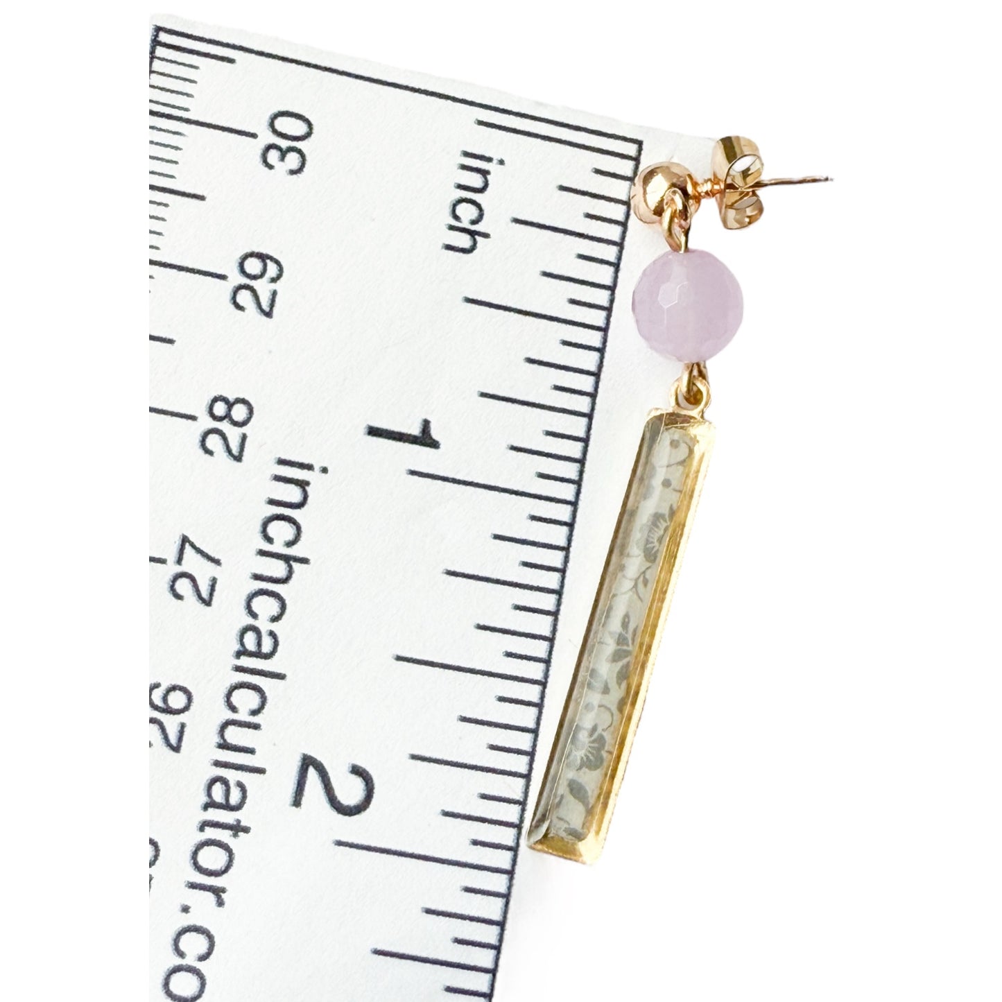 Lavendar Blossom Bar Earrings