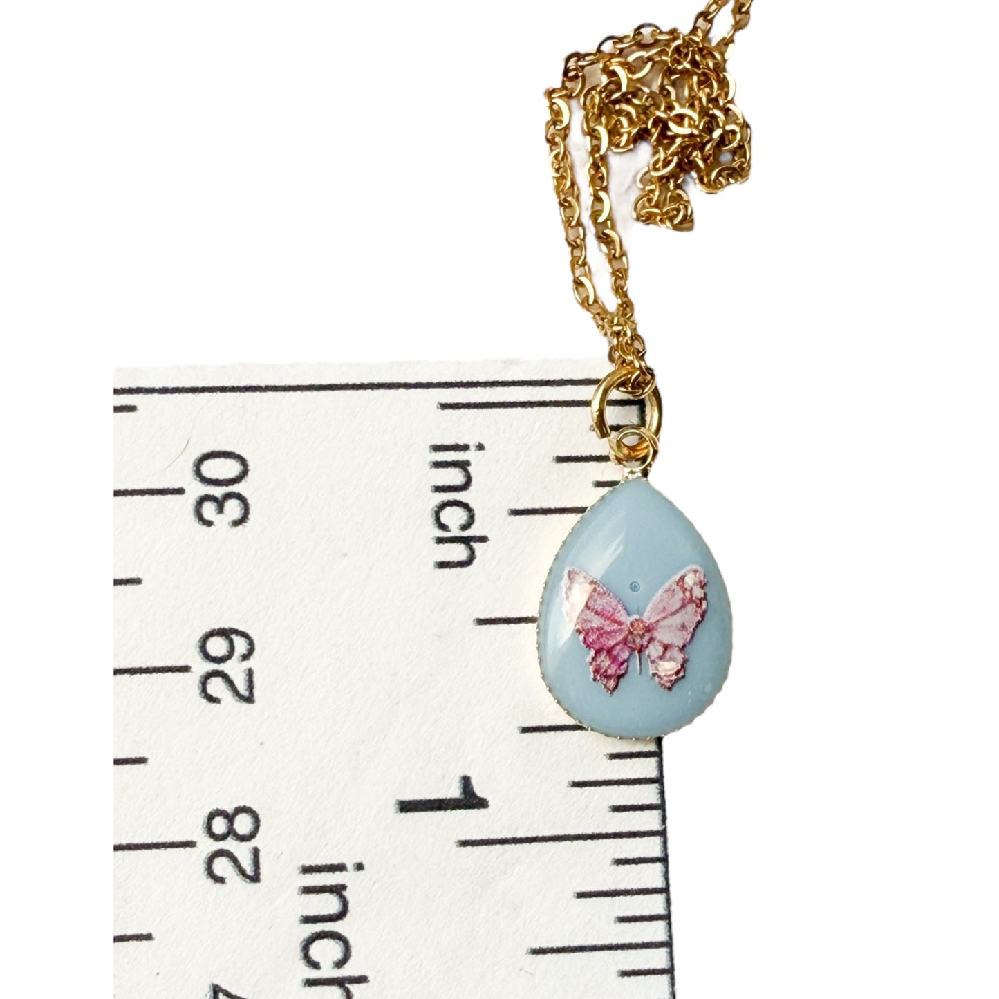 Pink Pressed Flower Charm Necklace
