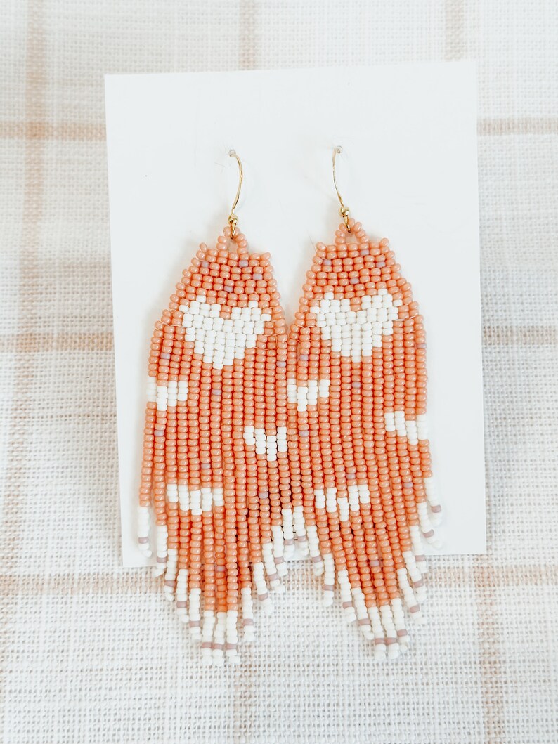 Lots of Love Earrings- Coral & Cream