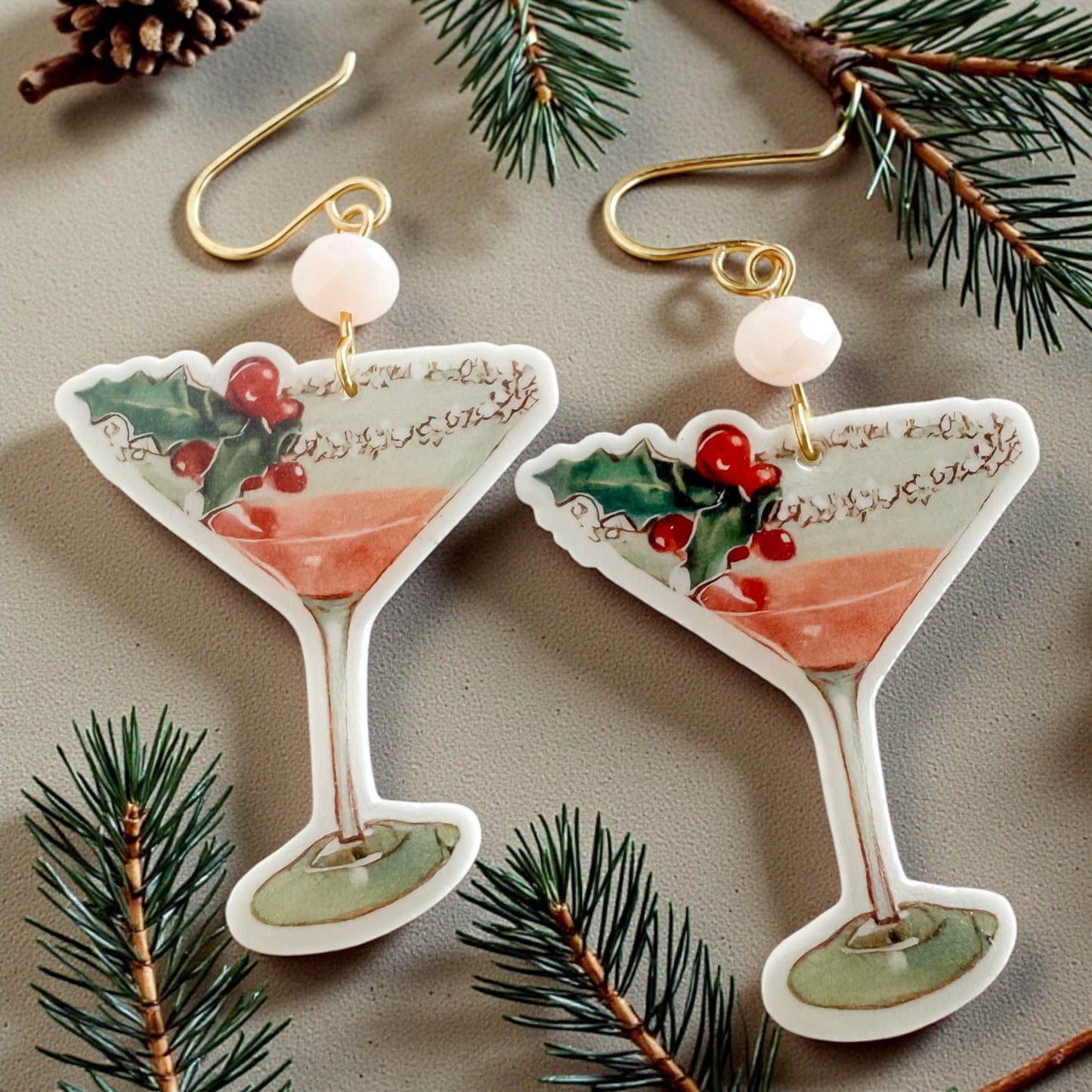 Holly Spritz Martini Earrings