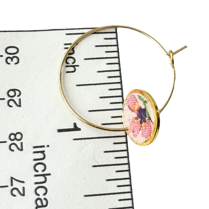 Wisteria Bloom Hoops- Pink