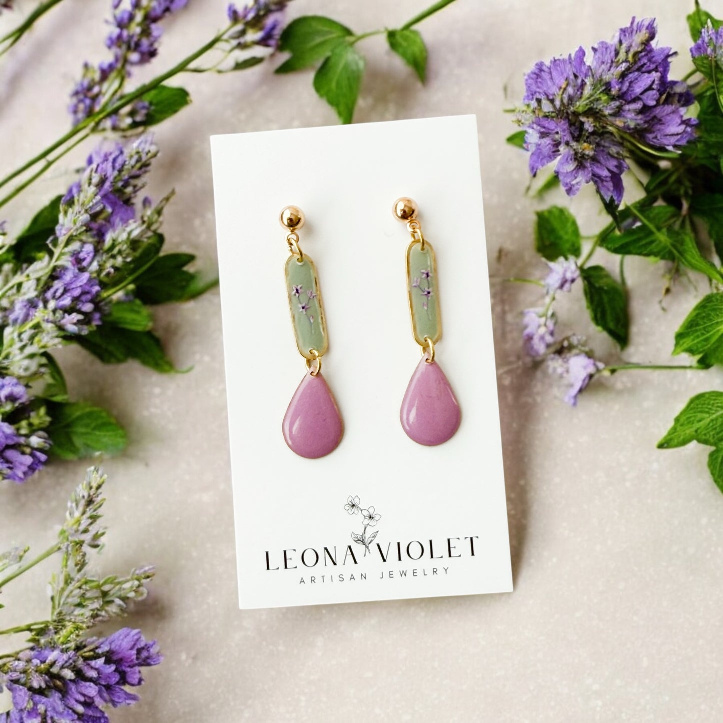 Lilac Dewdrop Earrings