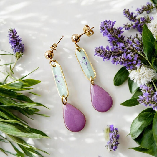 Lilac Dewdrop Earrings