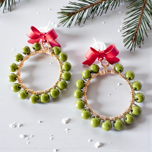 Holiday Wreath Earrings