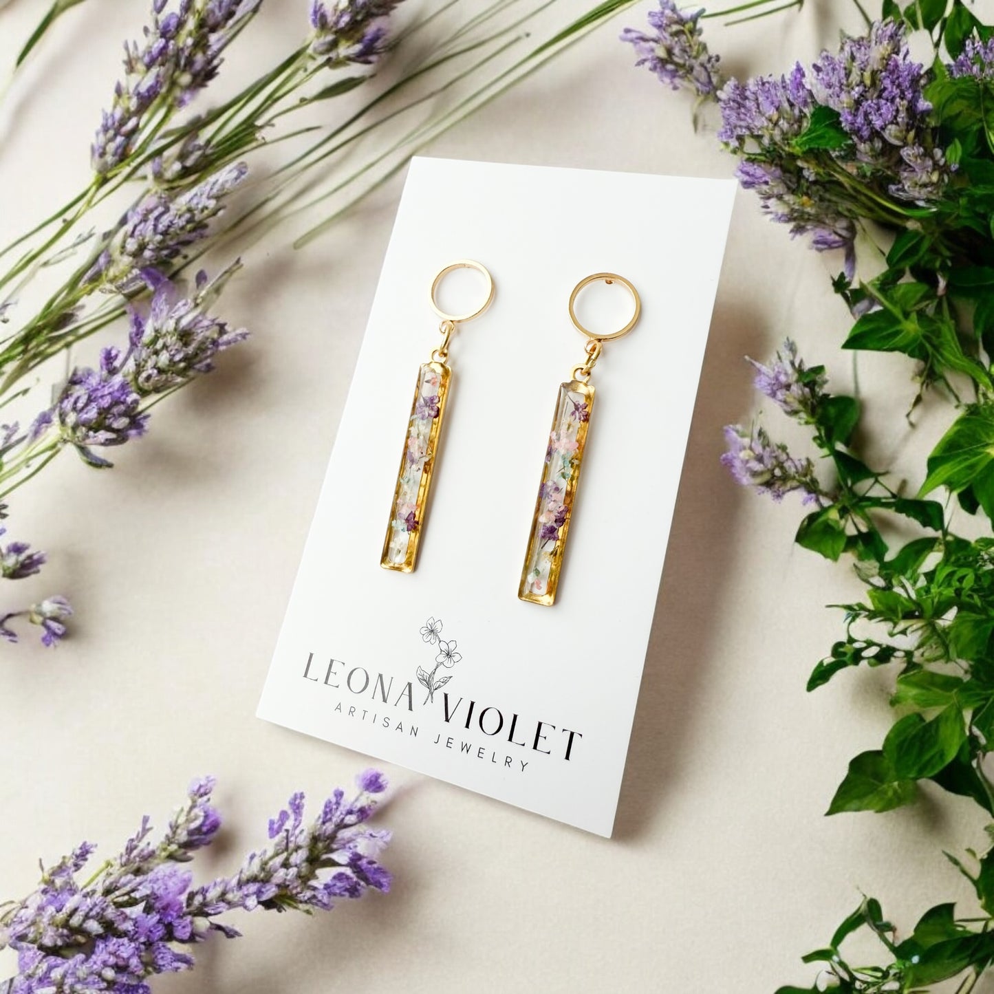 Floral Harmony Bar Earrings