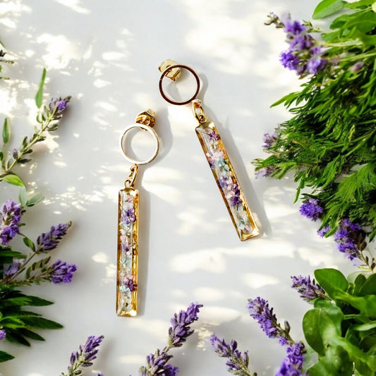 Floral Harmony Bar Earrings