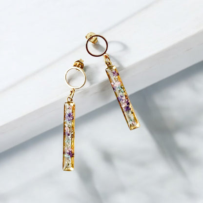 Floral Harmony Bar Earrings