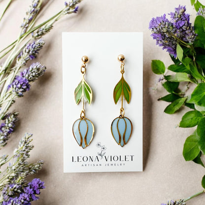 Stained Glass Tulip Earrings