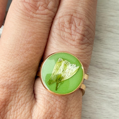 Wisteria Lane Pressed Flower Ring