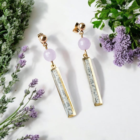 Lavendar Blossom Bar Earrings