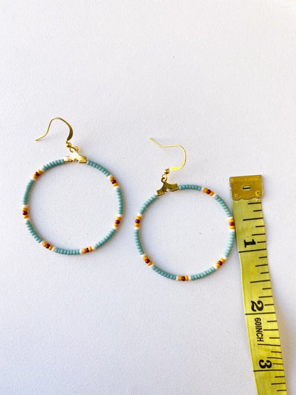 Desert Rose Beaded Hoops