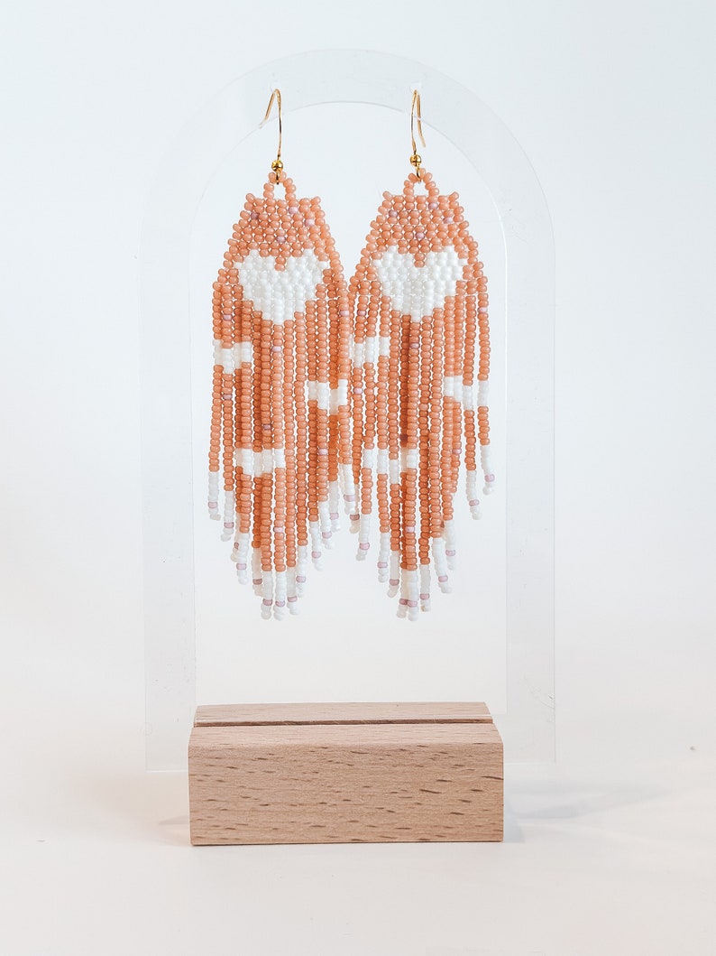 Lots of Love Earrings- Coral & Cream