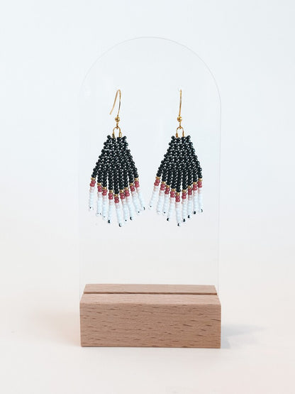 Sweetheart Tiny Fringe Earrings- Black