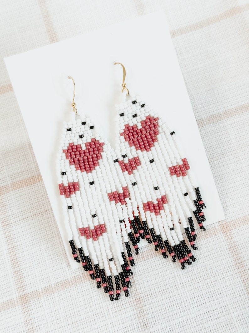 Lots of Love Earrings- Black, White and Raspberry