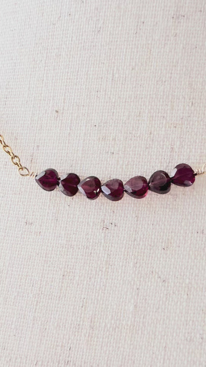 Vivienne | Garnet Bar Necklace