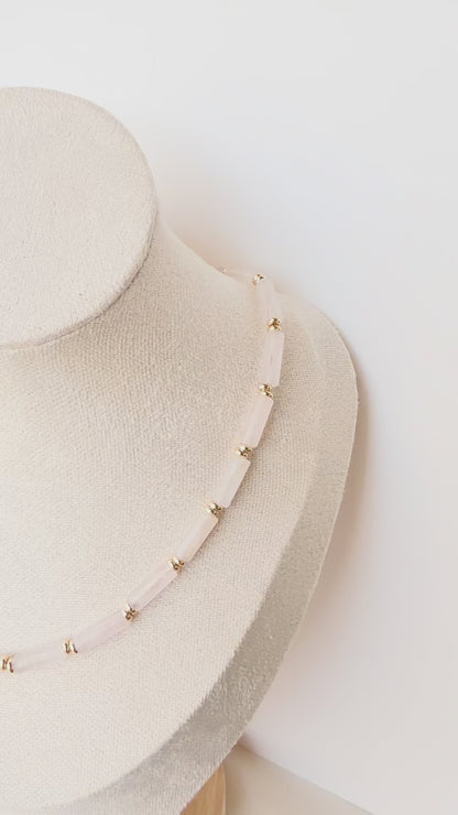 Seraphina Necklace- Rose Quartz