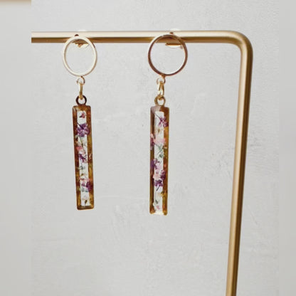 Floral Harmony Bar Earrings