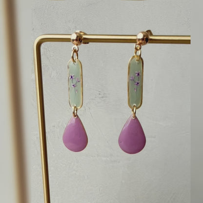 Lilac Dewdrop Earrings